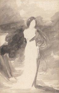 Studie van een staande dame door George Romney